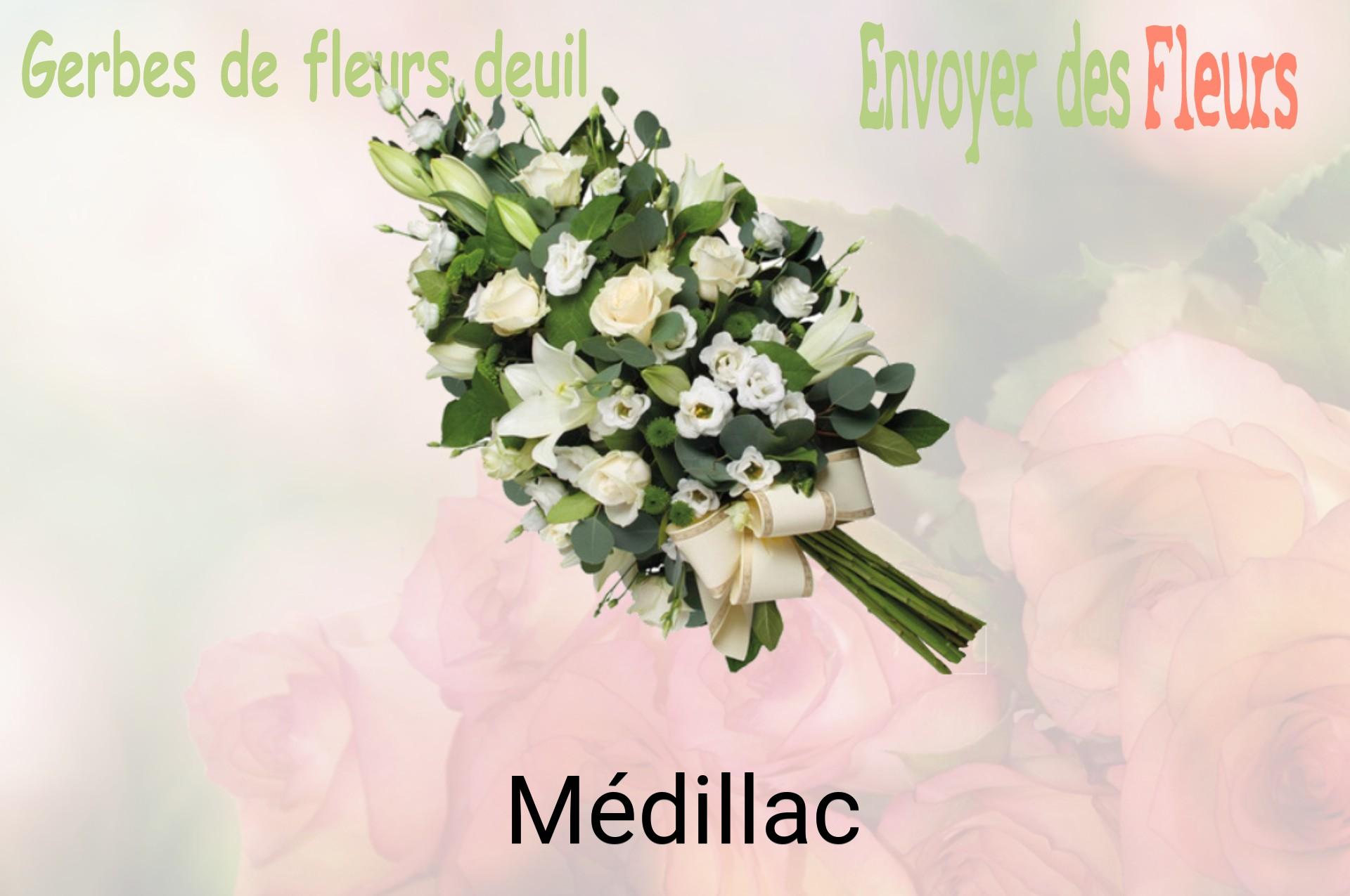 Gerbe de fleurs de deuil livrée à Médillac